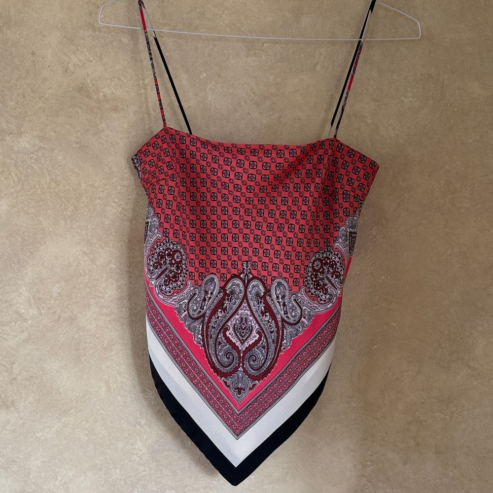 Zara Pink and Black Paisley Camisole top